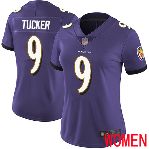 Baltimore Ravens Limited Purple Women Justin Tucker Home Jersey NFL Football #9 Vapor Untouchable->women nfl jersey->Women Jersey